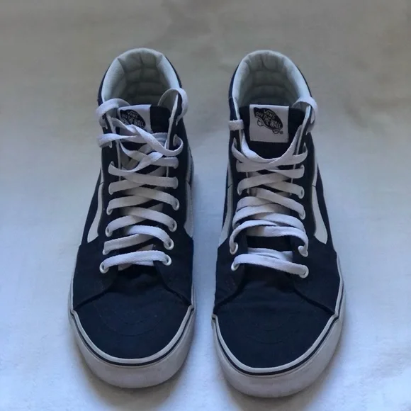 Vans high hot sale tops navy blue